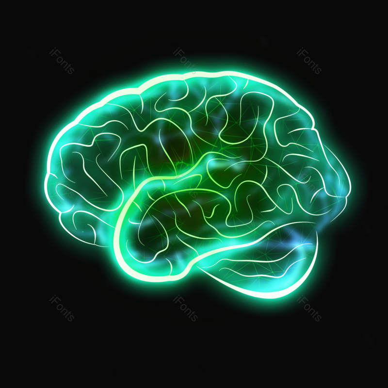 光效图片,大脑元素,科技感PNG,抽象免抠素材