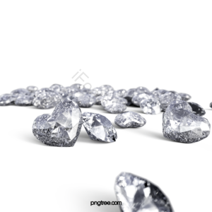 爱心 珠宝 玻璃质感 光泽 立体 3d 首饰 散落