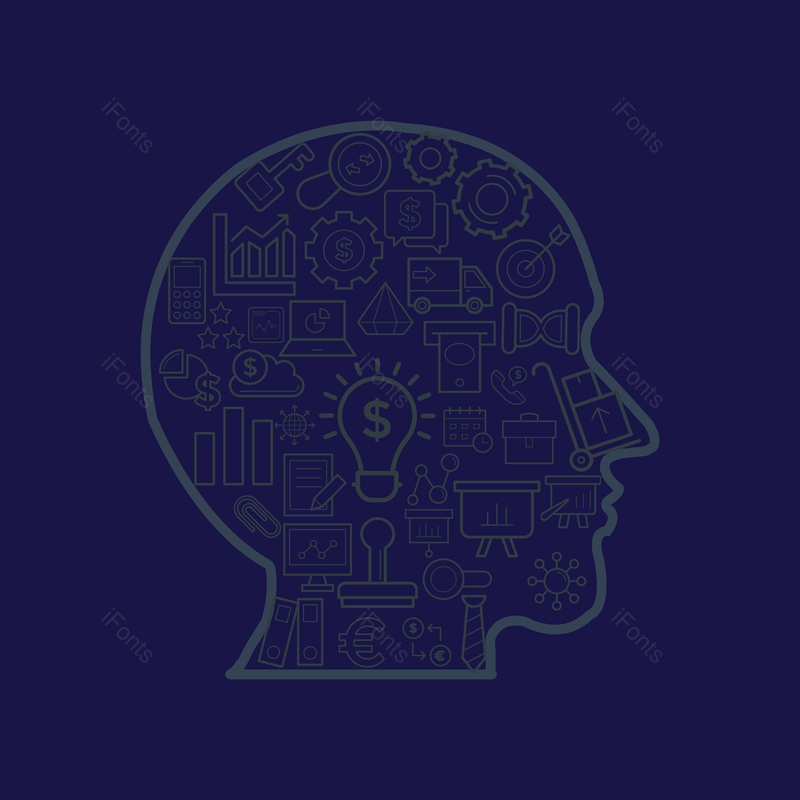 信息图图片,图标元素,大脑PNG,灯光免抠素材