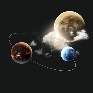 辉光 影响 现实的 星球 文框 云朵 和风装饰 星河