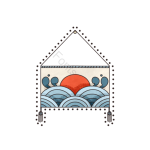 海浪 扁平化海浪 中国风格 国风 中国风格浪花 装饰 浪花装饰
