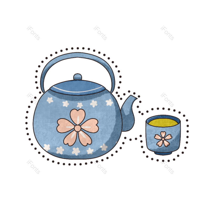 传统图片,蓝色元素,PNG,免抠素材