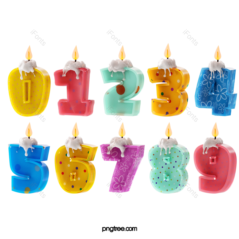 立体图片,图案元素,蜡烛PNG,生日蜡烛免抠素材