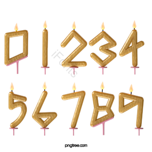 金色 生日蜡烛 蜡烛 3d 立体 火焰 庆祝 生日快乐