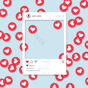 instagram 分享 文框 社交 照片边框 红色 评论 状可掬