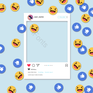 社交 边框 照片 instagram 点赞 爱心 评论 表情