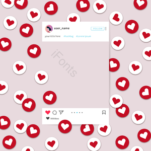 instagram instagram 照片边框 ui 蓝色 红色 收藏 关注