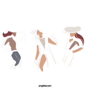 时尚 女性 简约 线条 插画 帽子 插画 女人