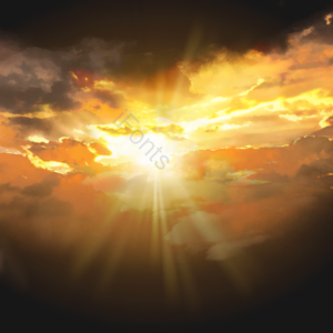 傍晚 云层 落日 太阳光 黄昏 透光 金色 火烧云