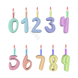 寿辰 蜡烛 数字的 字体 可爱 年龄 庆祝 蛋糕装饰