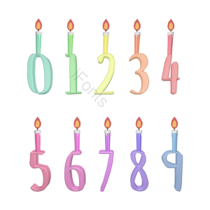 度佳节 寿辰 蜡烛 数字的 动画片 可爱 蛋糕装饰 年龄
