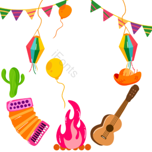 吉他 帽子 festa junina 巴西 草帽帽子 动画片 手绘竽