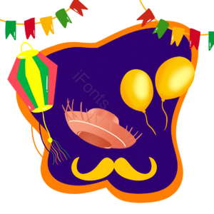 草帽帽子 手绘竽 狂欢 横额 黄色 红色 festa junina