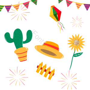 围边 手绘竽 狂欢 横额 黄色 红色 festa junina