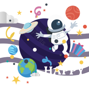 浩瀚 宇宙 星系 宇航员 男孩 生日 快乐 星星