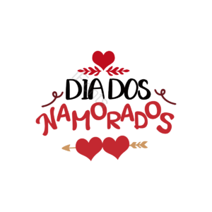 手绘 dia dos namorados 爱心 红色 字体 线条