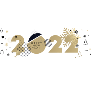 2022 新年快乐 渐变 雪花 黑色 点缀 圆 小图案