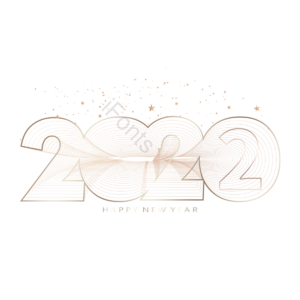 渐变 2022 金色系 镂空 线条 星星 新年快乐 动感