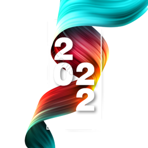 年度 渐变 2022 矩形边框 抽象 彩色 笔刷 线条