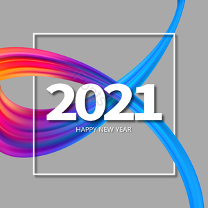霓虹色 2021 动感 线条 彩色 炫彩 矩形边框 质感