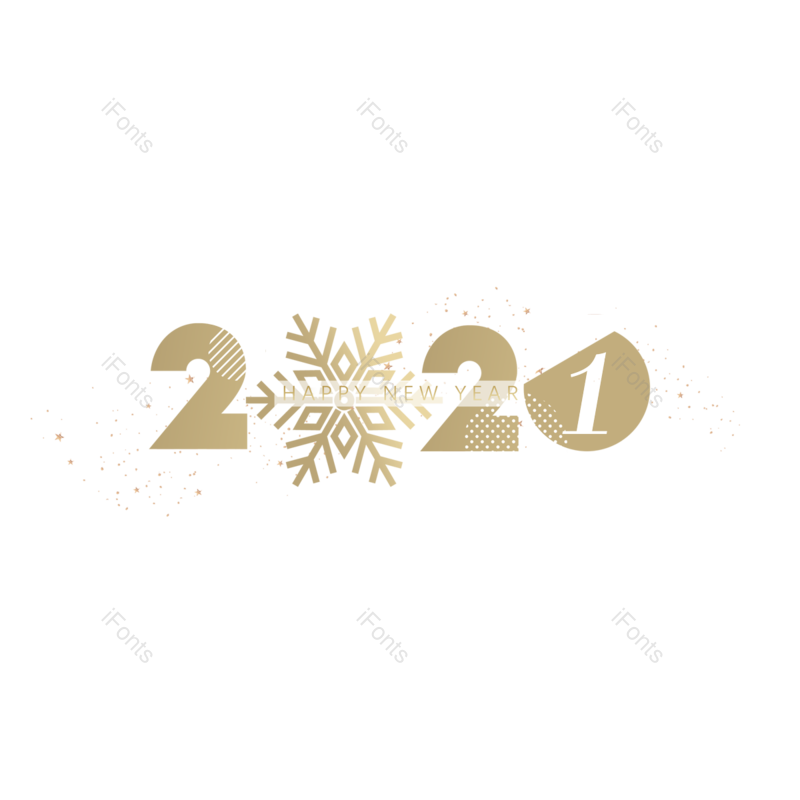新年快乐图片,雪花元素,渐变PNG,镂空免抠素材