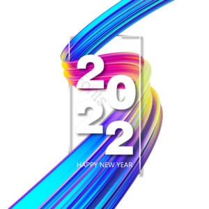 2022 新年快乐 矩形边框 炫彩 渐变 立体感 层次 抽象