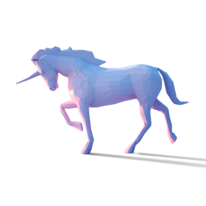 独角马 低多边形 3d 立体 动物 渐变色 清新一片 紫色
