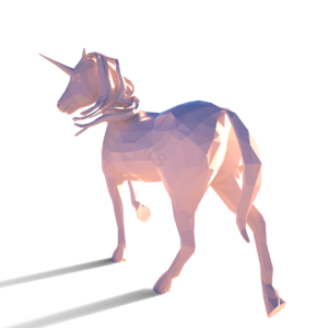 独角兽 低多边形 粉色 渐变 清新 抽象 动物 3d