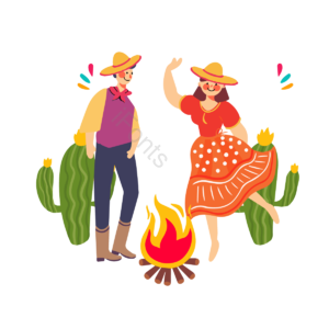 仙人掌 巴西 festa junina 舞 草帽帽子 跳舞 动画片