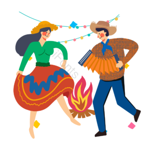 巴西 festa junina 舞 草帽帽子 跳舞 动画片 手绘竽