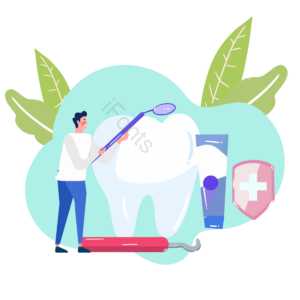 盾牌 dental 牙齿 健康 手绘 卡通 器械 粉色
