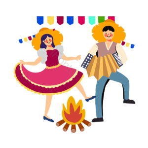 风琴 巴西 festa junina 舞 草帽帽子 跳舞 动画片
