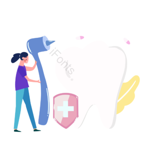 补牙 卡通 器械 粉色 白色 医生 治疗 dental