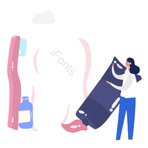 药瓶 dental 牙齿 健康 手绘 卡通 器械 粉色