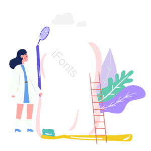 梯子 dental 牙齿 健康 手绘 卡通 器械 粉色