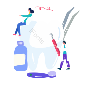 镊子 卡通 器械 粉色 白色 医生 治疗 dental