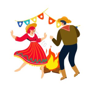 巴西 festa junina 舞 草帽帽子 跳舞 动画片 手绘竽