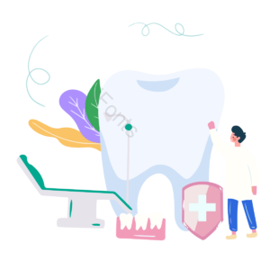 植物 dental 牙齿 健康 手绘 卡通 器械 粉色