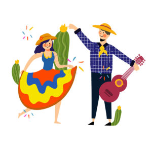 吉他 巴西 festa junina 舞 草帽帽子 跳舞 动画片