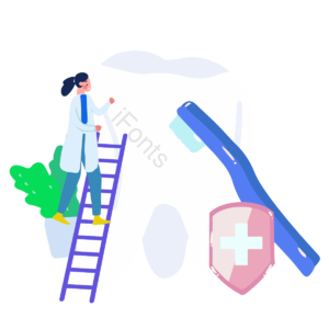盾牌 dental 牙齿 健康 手绘 卡通 器械 粉色