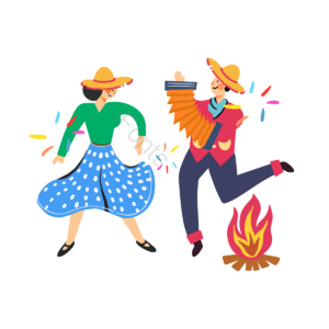 篝火 巴西 festa junina 舞 草帽帽子 跳舞 动画片