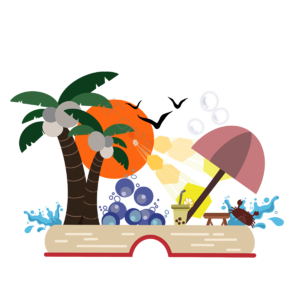 书本 阅读 教育 插画 海滩 旅行 放松 享受
