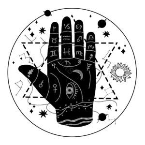手绘 黑白 手相 十二星座 星球 简约 三角形 眼睛