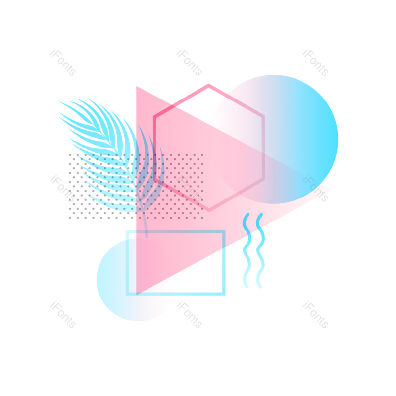边框图片,蓝色元素,三角形PNG,几何免抠素材