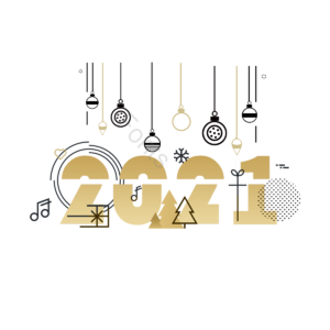 可爱 音符 黑金 小树 线段 装饰 新年快乐 圣诞