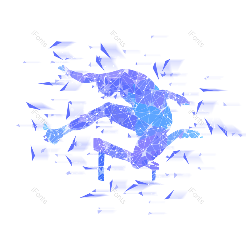 跳跃图片,蓝色元素,人物PNG,抽象免抠素材