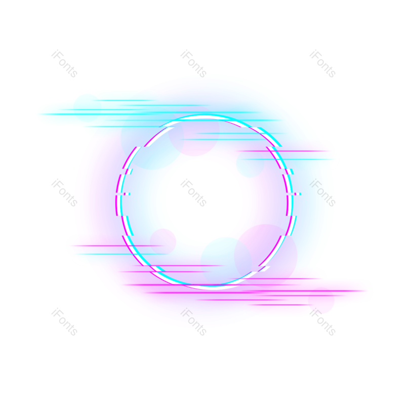 光效图片,线条元素,霓虹灯边框PNG,圆圈免抠素材