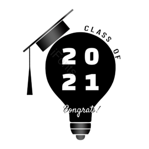 2021 毕业 学生 大学 创意 黑色 灯泡 知识