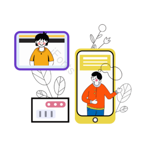 上课 远程 在家 学习 读书 卡通 手绘 粉色