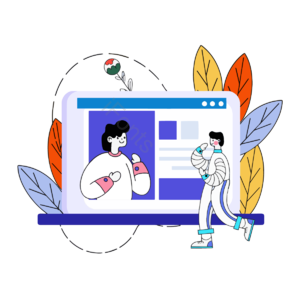 植物 电脑 上课 远程 在家 学习 读书 卡通